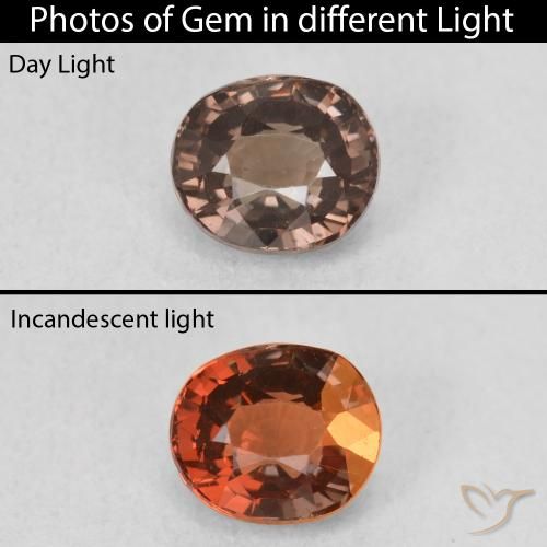 1.07ct Natural Medium Light Brown Color-Change Garnet, Oval, VVS-VS