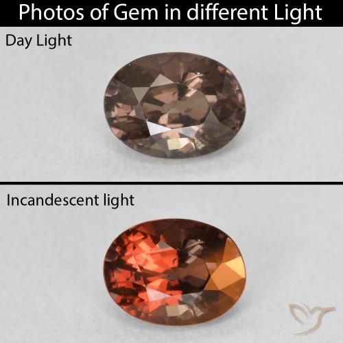 1.25ct Natural Medium Light Brown Color-Change Garnet, Oval, VS