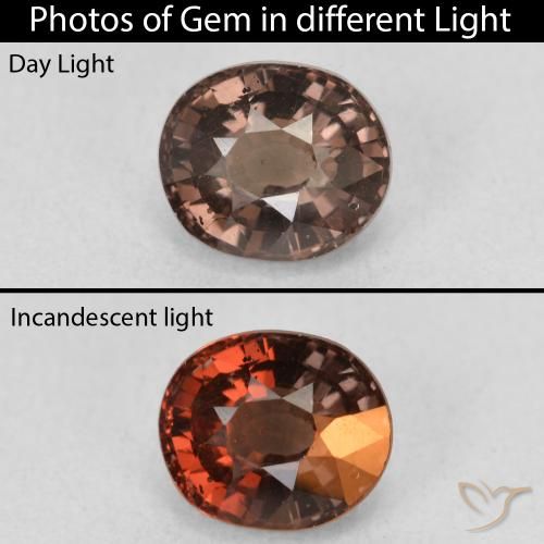 1.60ct Natural Medium Light Brown Color-Change Garnet, Oval, VS