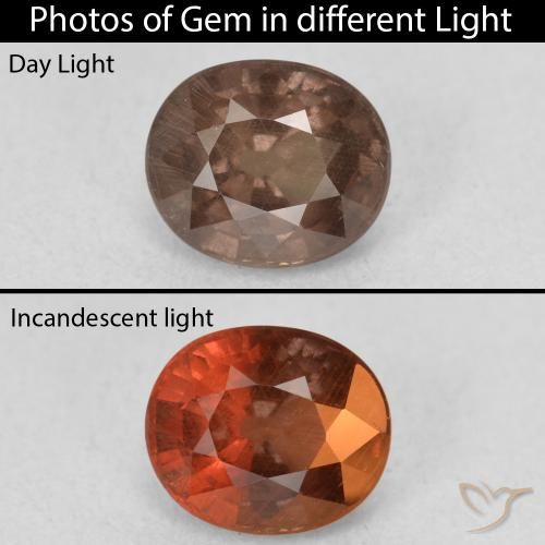 1.44ct Natural Medium Light Brown Color-Change Garnet, Oval, VS