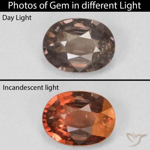 1.18ct Natural Medium Light Brown Color-Change Garnet, Oval, VS