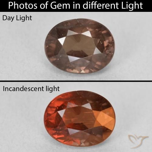 1.65ct Natural Medium Light Brown Color-Change Garnet, Oval, VS