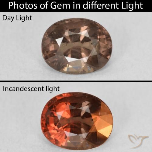 1.29ct Natural Medium Light Brown Color-Change Garnet, Oval, VS