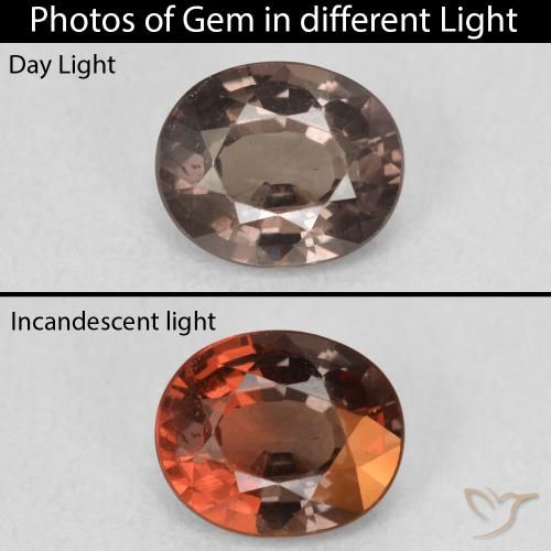 1.15ct Natural Medium Light Brown Color-Change Garnet, Oval, VS