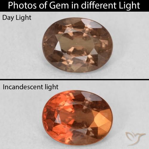 0.82ct Natural Medium Light Brown Color-Change Garnet, Oval, VS