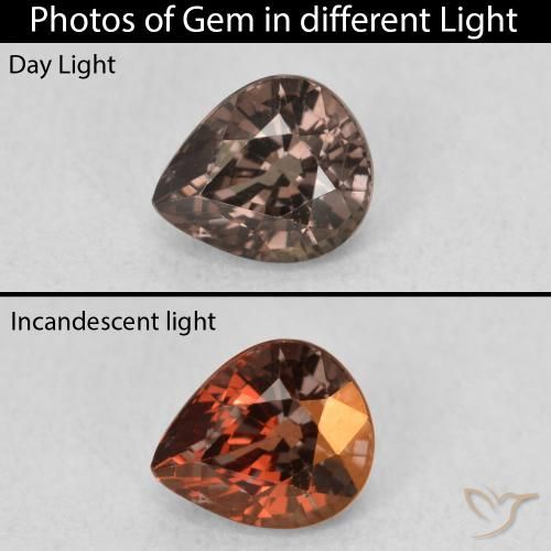 1.14ct Natural Dark Brown Color-Change Garnet, Pear Shape, VS