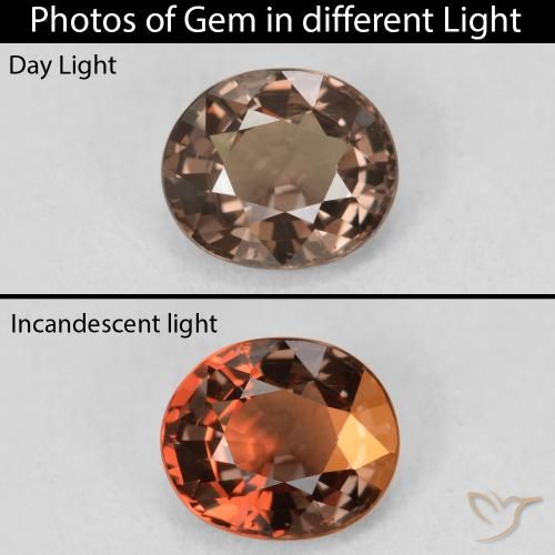 1.35ct Natural Medium Brown Color-Change Garnet, Oval, VVS