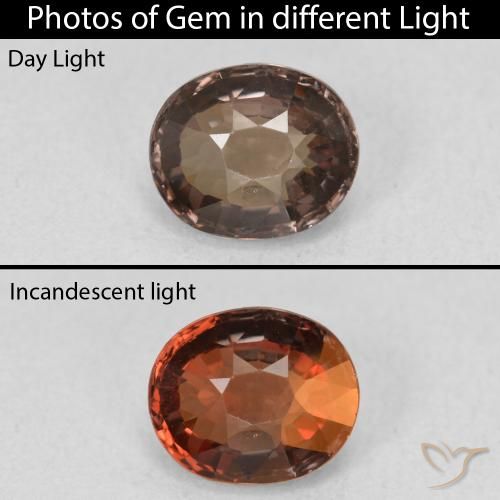 1.39ct Natural Medium Brown Color-Change Garnet, Oval, VVS