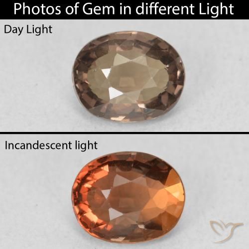 1.03ct Natural Medium Brown Color-Change Garnet, Oval, VVS