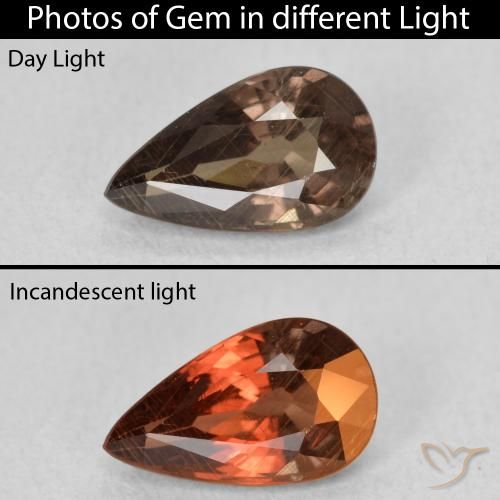 1.41ct Natural Dark Brown Color-Change Garnet, Pear Shape, VS