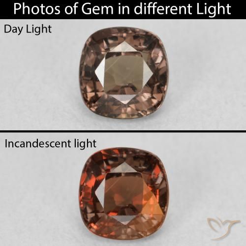 1.06ct Natural Gingerbread Brown Color-Change Garnet, Cushion, VS