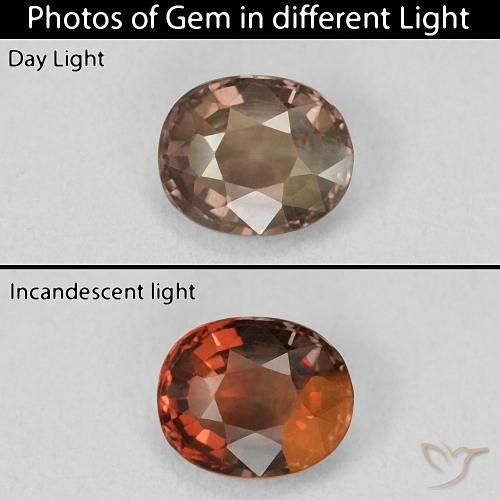 1.46ct Natural Pecan Brown Color-Change Garnet, Cushion, VVS-VS