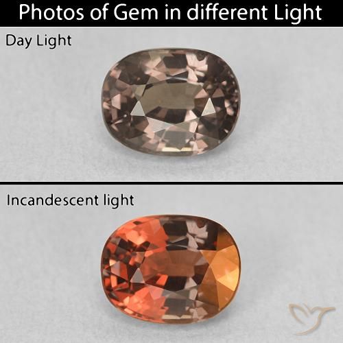 1.03ct Natural Medium Light Brown Color-Change Garnet, Cushion, VVS-VS