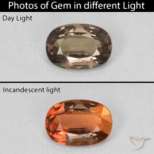 1.07ct Natural Medium Light Brown Color-Change Garnet, Oval, VVS-VS