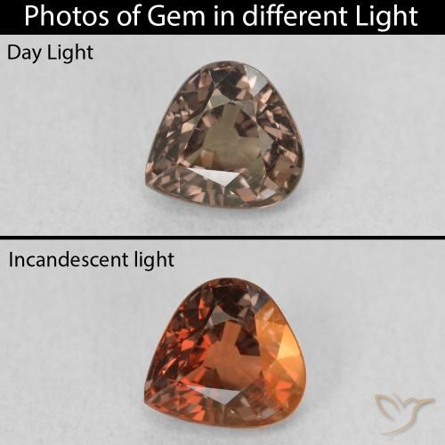 1.00ct Natural Medium Light Brown Color-Change Garnet, Pear Shape, VS