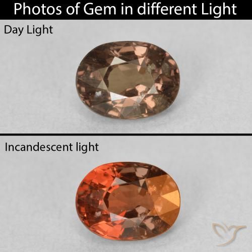1.00ct Natural Medium Light Brown Color-Change Garnet, Oval, VS
