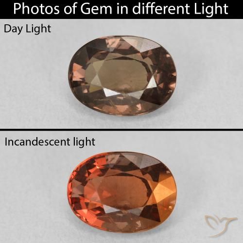 1.64ct Natural Medium Light Brown Color-Change Garnet, Oval, VS