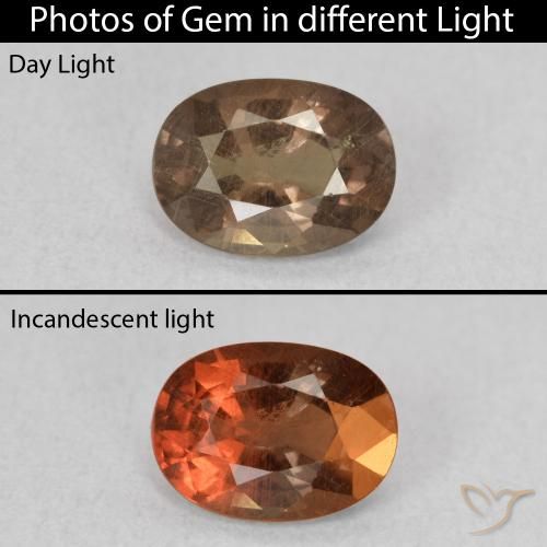 0.93ct Natural Medium Light Brown Color-Change Garnet, Oval, VS