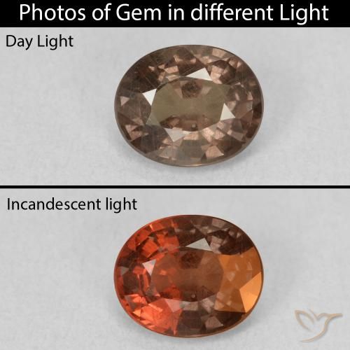 1.07ct Natural Medium Light Brown Color-Change Garnet, Oval, VS