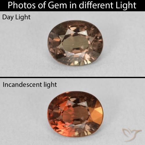1.16ct Natural Medium Light Brown Color-Change Garnet, Oval, VS