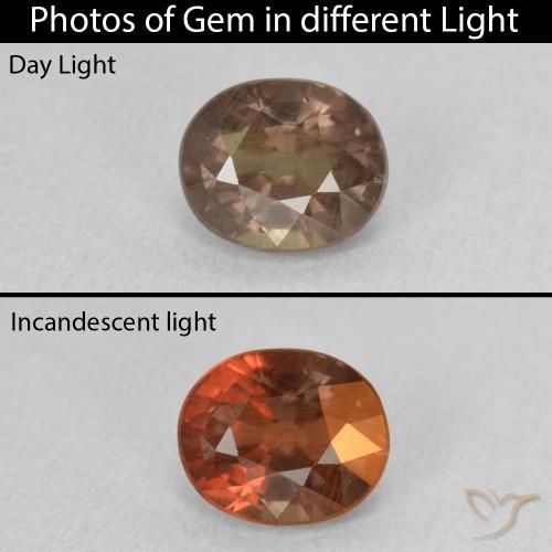 1.21ct Natural Medium Light Brown Color-Change Garnet, Oval, VS