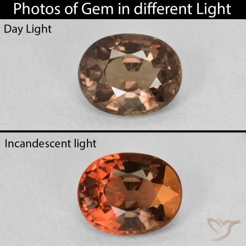 1.39ct Natural Medium Light Brown Color-Change Garnet, Oval, VS
