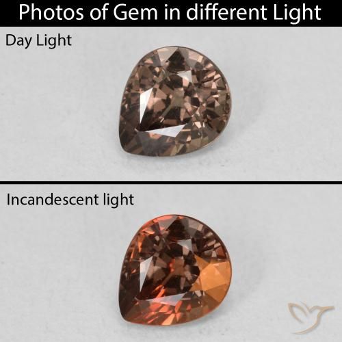 0.97ct Natural Dark Brown Color-Change Garnet, Pear Shape, VS