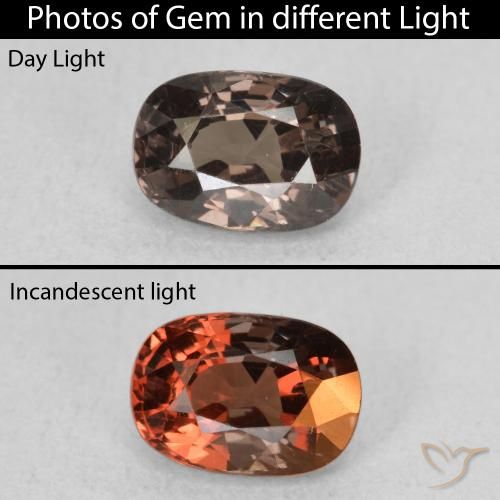 1.05ct Natural Dark Brown Color-Change Garnet, Cushion, VS