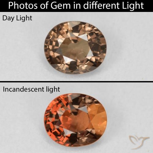 1.08ct Natural Dark Brown Color-Change Garnet, Oval, VVS-VS