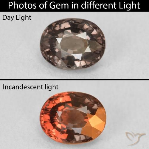 1.07ct Natural Dark Brown Color-Change Garnet, Oval, VVS-VS