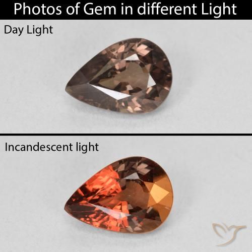 1.81ct Natural Medium Light Brown Color-Change Garnet, Pear Shape, VS