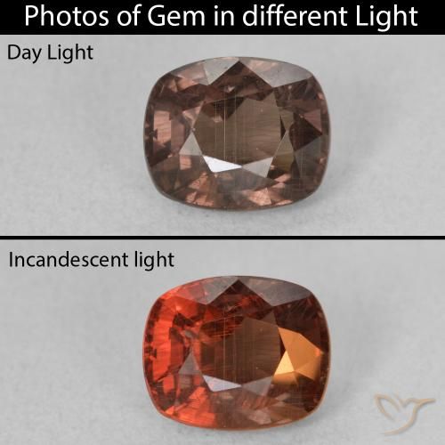1.90ct Natural Medium Light Brown Color-Change Garnet, Cushion, VS