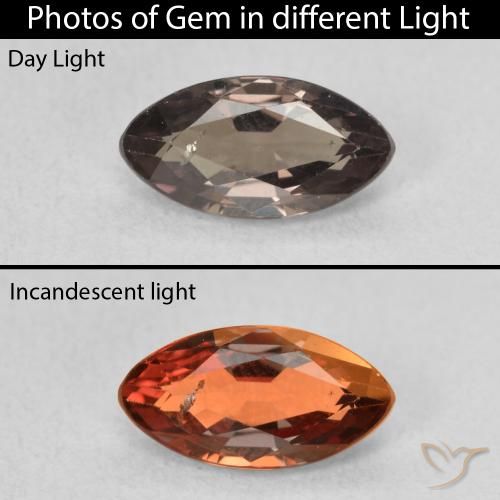 1.09ct Natural Medium Light Brown Color-Change Garnet, Marquise, VS-SI