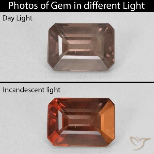 1.70ct Natural Medium Light Brown Color-Change Garnet, Emerald Cut, VS