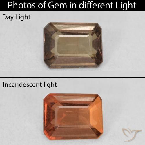 0.91ct Natural Dark Brown Color-Change Garnet, Emerald Cut, VS