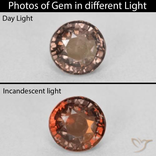 1.11ct Natural Dark Brown Color-Change Garnet, Round, VS