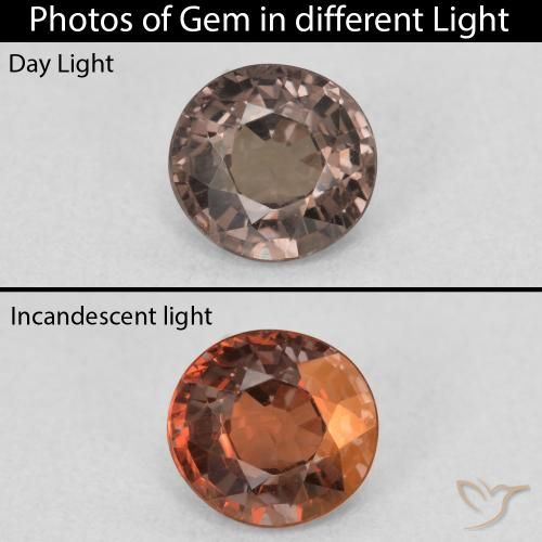 0.99ct Natural Pecan Brown Color-Change Garnet, Round, VS
