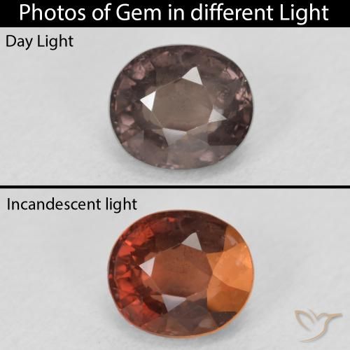 1.50ct Natural Medium Light Brown Color-Change Garnet, Oval, VS
