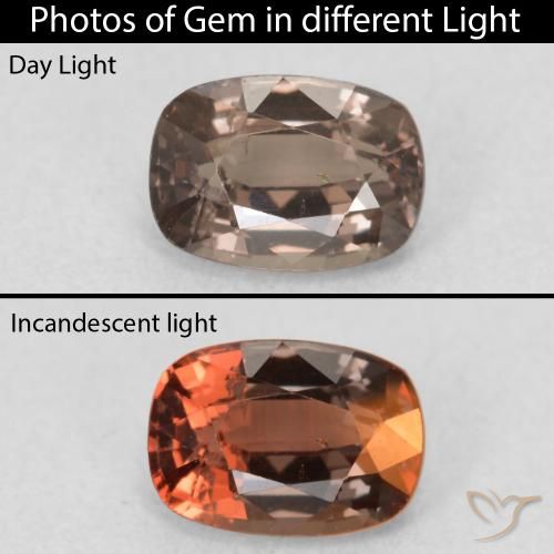 1.04ct Natural Medium Light Brown Color-Change Garnet, Cushion, VS