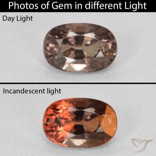 1.24ct Natural Medium Light Brown Color-Change Garnet, Cushion, VS