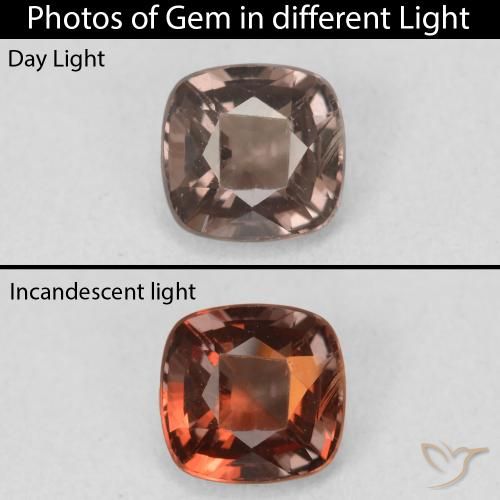 1.16ct Natural Pecan Brown Color-Change Garnet, Cushion, VS
