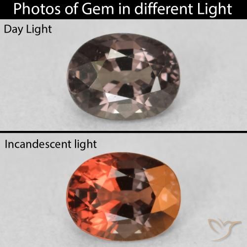 0.92ct Natural Pecan Brown Color-Change Garnet, Oval, VVS