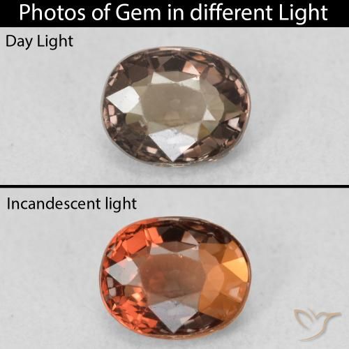 0.96ct Natural Pecan Brown Color-Change Garnet, Oval, VVS