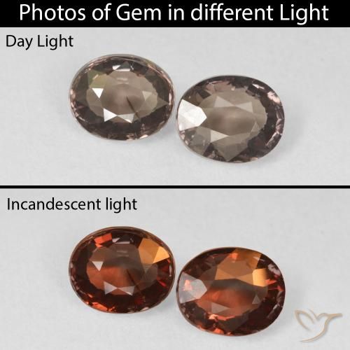 2.16ctw Natural Medium Light Brown Color-Change Garnet, Oval, VS