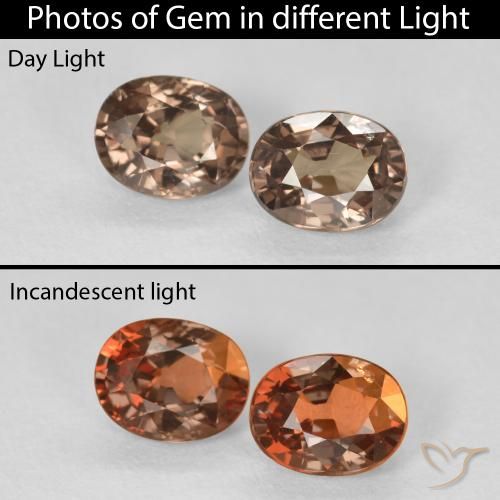 2.03ctw Natural Medium Light Brown Color-Change Garnet, Oval, VS