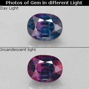 1.52 ct Multicolor Color-Change Sapphire Gemstone, Color-Change Sapphire Gem in Oval Facet Shape for Sale.