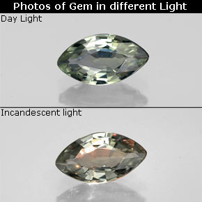 0.71 ct Multicolor Color-Change Sapphire Gemstone, Color-Change Sapphire Gem in Marquise Facet Shape for Sale.