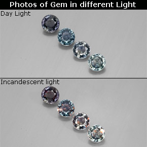 2.74 ct Multicolor Color-Change Sapphire Gemstone, Color-Change Sapphire Gem in Round Facet Shape for Sale.