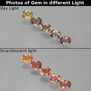 Многоцветный Меняющий Цвет Сапфир Камень - 0.2ct Фасетный Овал (ID: 403802)
