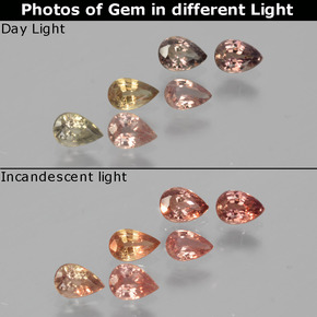 Multicolor Zafiro con Cambio de Color Gema - 0.2ct Corte en forma de pera (ID: 403908)